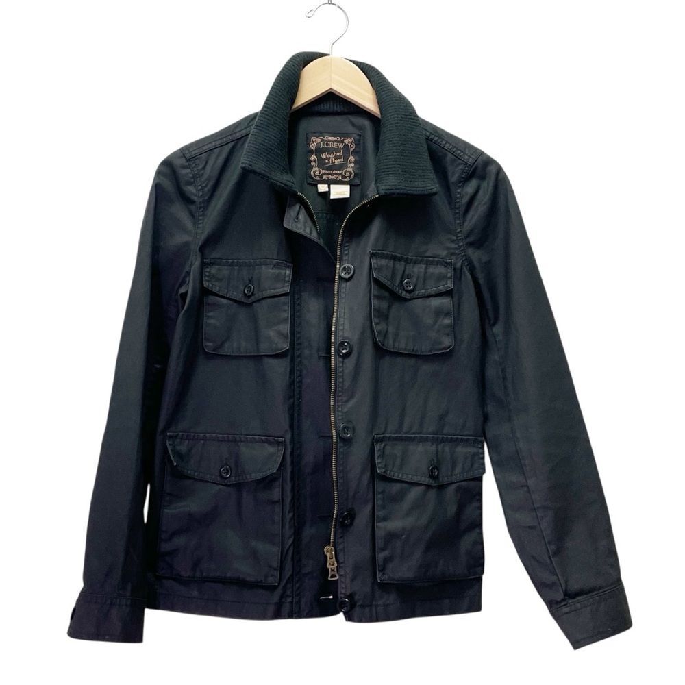 J. Crew Washed & Aged Utility Jacket Black Cotton Field Coat Women’s Size Small - Picture 3 of 10